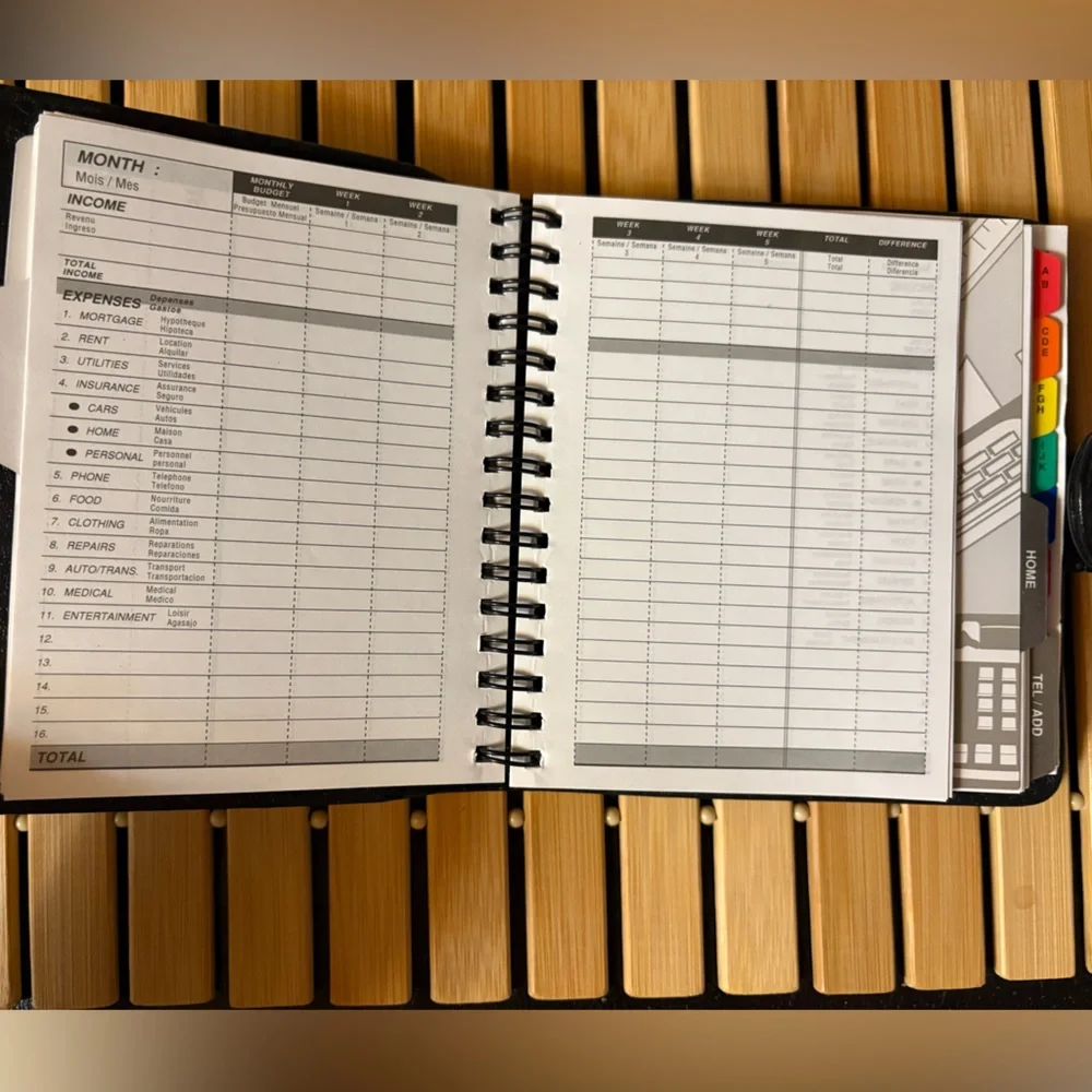 Black Faux Leather Planner - No Specific Year - Can be used for any